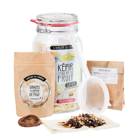 Kit de fabrication maison pour Kéfir de fruits - édition Noël