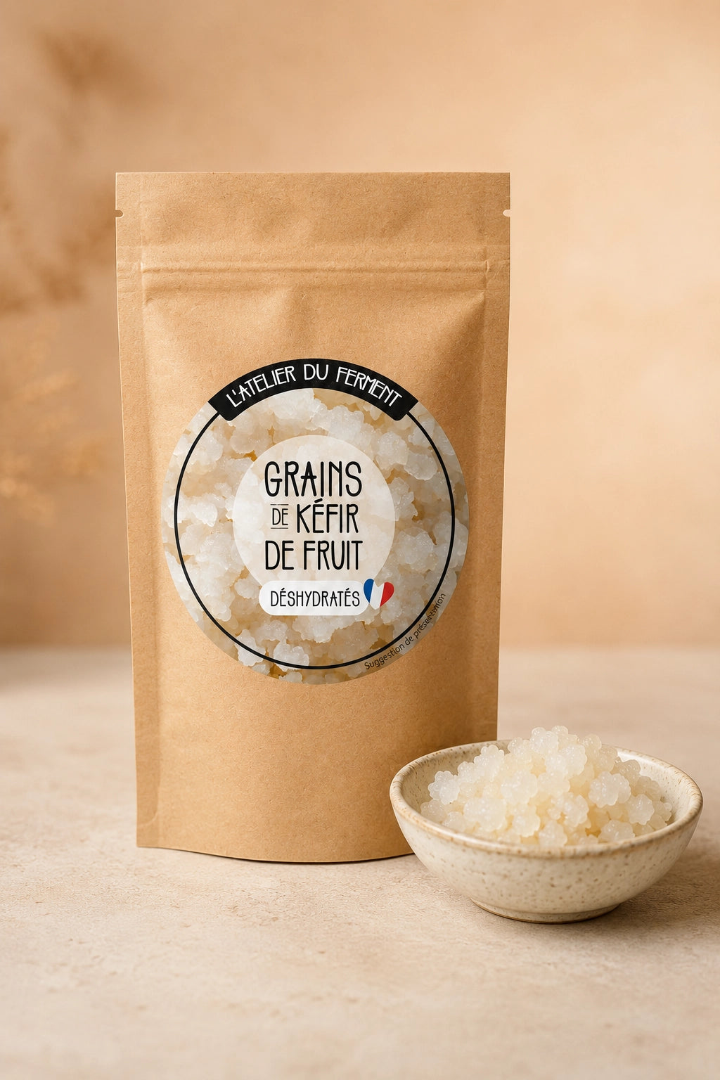 Grains de kéfir de fruit déshydratés