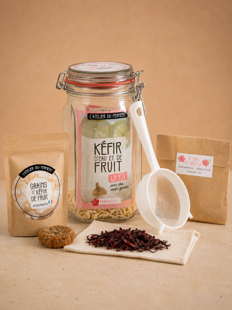 Kit de fabrication maison pour Kéfir de fruits Hibiscus