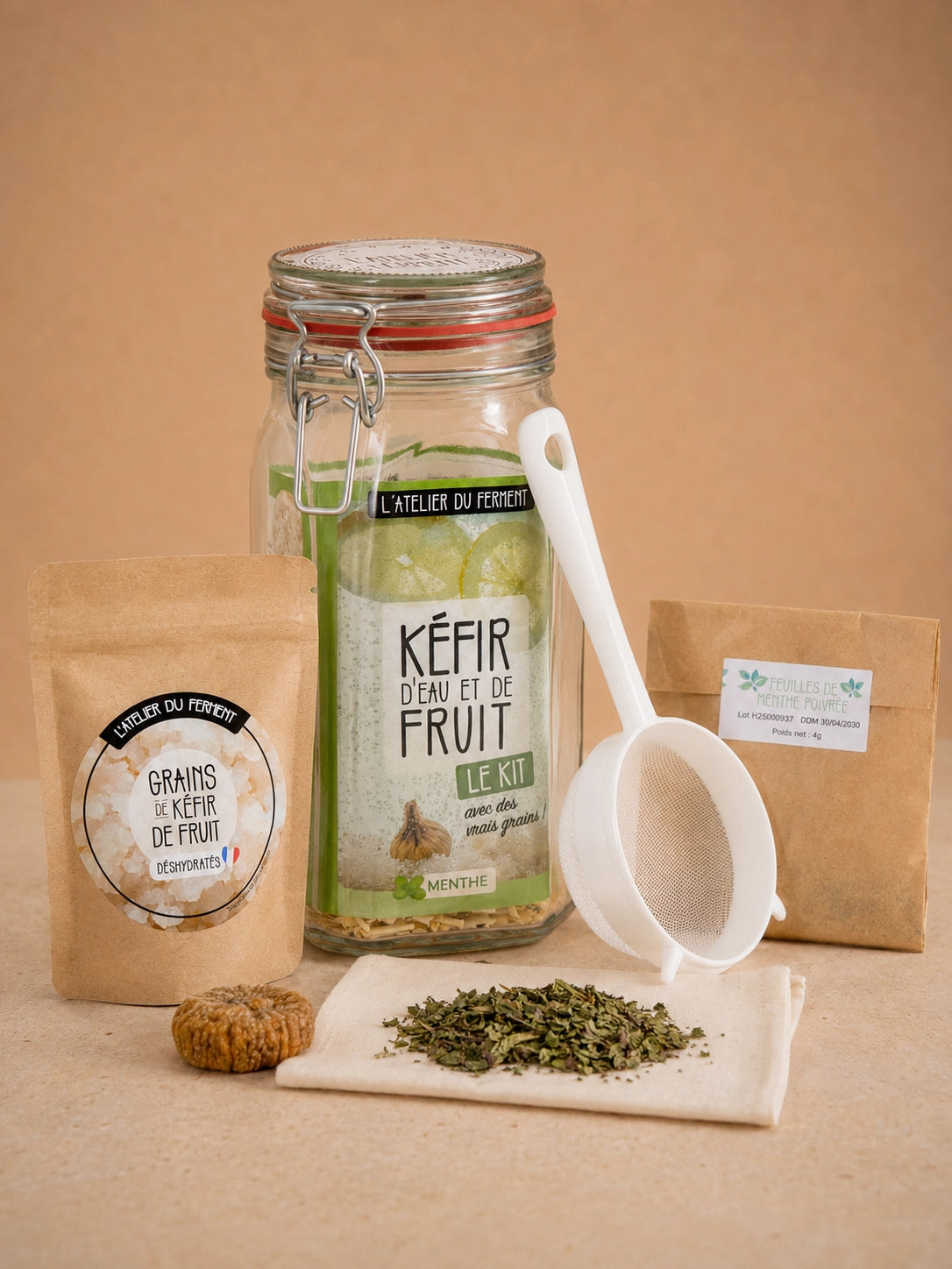 Kit de fabrication maison pour Kéfir de fruits Menthe poivrée